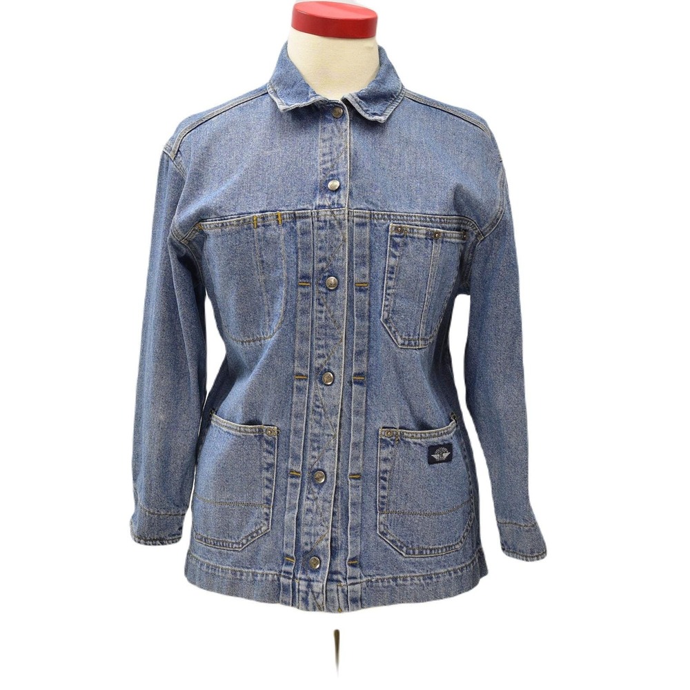 Dockers Medium Wash Denim Chore Coat Women's PM Petites